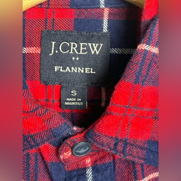 J CREW FLANNEL Mens Small Striped Multi Color Blue Red Double Pocket Style AC552 - Picture 7 of 10